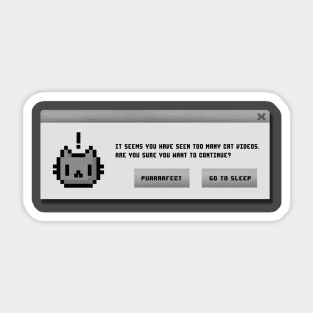 Cat Alert Message -Procrastination Kitty - Funny Geeky Computer Sticker